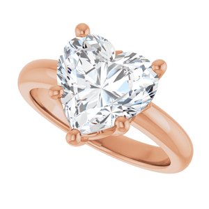 10K Rose Gold 10x10 mm Heart Ring Mounting – image 8