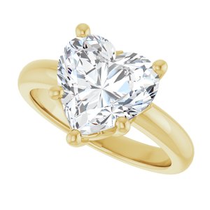 10K Yellow Gold 10x10 mm Heart Ring Mounting – image 8