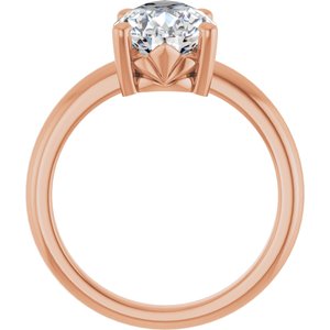10K Rose Gold 12x8 mm Pear Ring Mounting – image 3