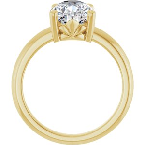 18K Yellow Gold 12x8 mm Pear Ring Mounting – image 3