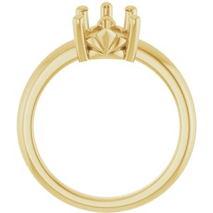 18K Yellow Gold 12x8 mm Pear Ring Mounting – image 4