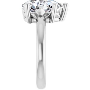 18K Palladium White Gold 12x8 mm Pear Ring Mounting – image 7
