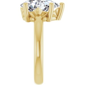 18K Yellow Gold 12x8 mm Pear Ring Mounting – image 7