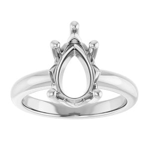 14K White Gold 12x8 mm Pear Ring Mounting – image 6