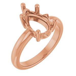 10K Rose Gold 12x8 mm Pear Ring Mounting – image 2