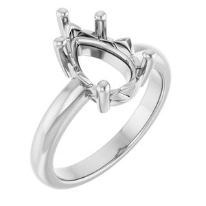 Continuum Sterling Silver 12x8 mm Pear Ring Mounting – image 2
