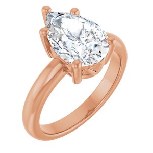 10K Rose Gold 12x8 mm Pear Ring Mounting