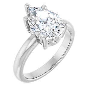 Continuum Sterling Silver 12x8 mm Pear Ring Mounting