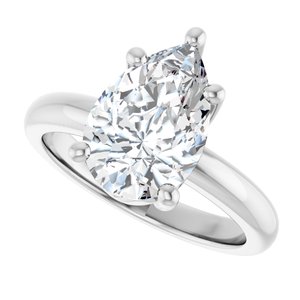 18K Palladium White Gold 12x8 mm Pear Ring Mounting – image 8
