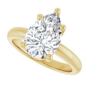 18K Yellow Gold 12x8 mm Pear Ring Mounting – image 8