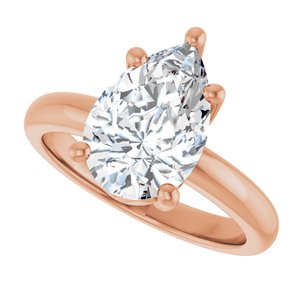 10K Rose Gold 12x8 mm Pear Ring Mounting – image 8