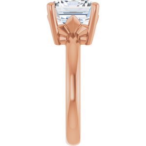 10K Rose Gold 11x9 mm Emerald Ring Mounting – image 7