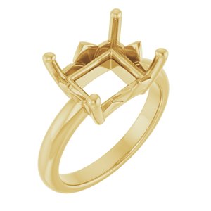 14K Yellow Gold 11x8 mm Emerald Ring Mounting – image 2