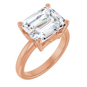 14K Rose Gold 11x9 mm Emerald Ring Mounting