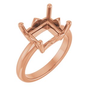 10K Rose Gold 11x9 mm Emerald Ring Mounting – image 2