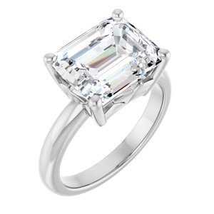 Platinum 11x9 mm Emerald Ring Mounting