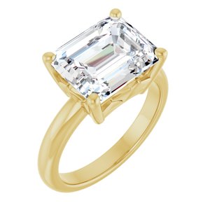 14K Yellow Gold 11x8 mm Emerald Ring Mounting