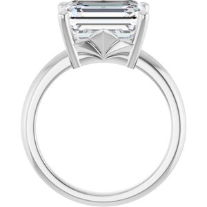 Platinum 11x9 mm Emerald Ring Mounting – image 3