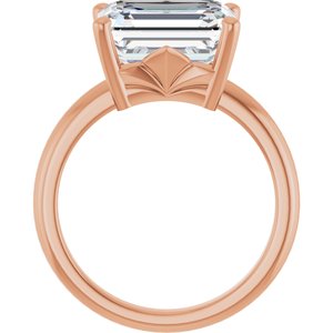 14K Rose Gold 11x9 mm Emerald Ring Mounting – image 3