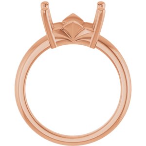 18K Rose Gold 11x9 mm Emerald Ring Mounting – image 4