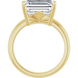14K Yellow Gold 11x8 mm Emerald Ring Mounting – image 3