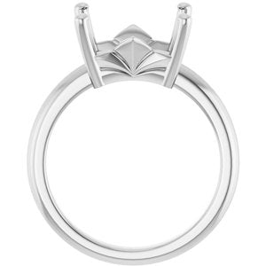 Platinum 11x9 mm Emerald Ring Mounting – image 4