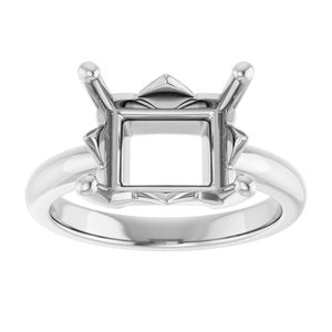 18K Palladium White Gold 11x9 mm Emerald Ring Mounting – image 6