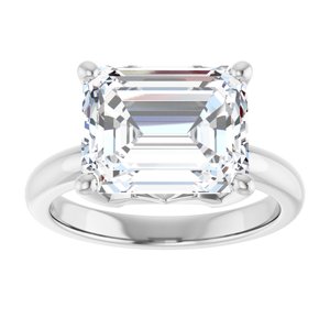 Sterling Silver 11x9 mm Emerald Ring Mounting – image 5