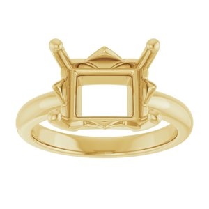 10K Yellow Gold 11x9 mm Emerald Ring Mounting – image 6