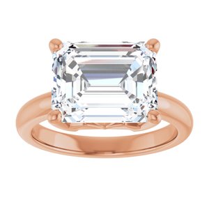 10K Rose Gold 11x9 mm Emerald Ring Mounting – image 5