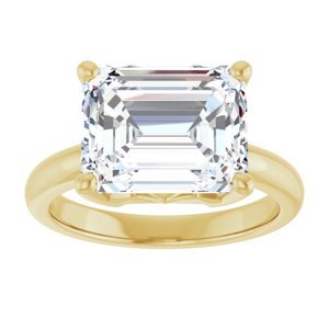 14K Yellow Gold 11x8 mm Emerald Ring Mounting – image 5