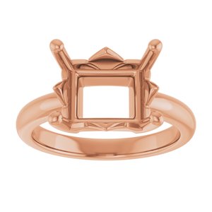 14K Rose Gold 11x9 mm Emerald Ring Mounting – image 6
