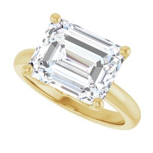 14K Yellow Gold 11x8 mm Emerald Ring Mounting – image 8