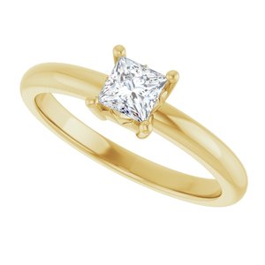 14K Yellow Gold 4x4 mm Square Ring Mounting – image 8