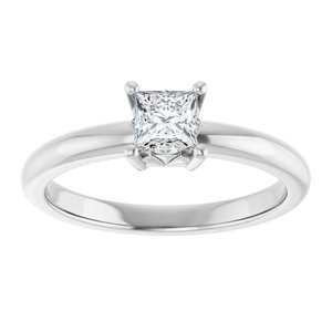 18K Palladium White Gold 4x4 mm Square Ring Mounting – image 5