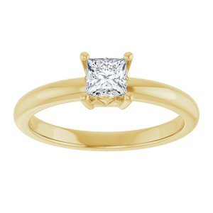 14K Yellow Gold 4x4 mm Square Ring Mounting – image 5