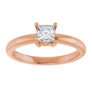18K Rose Gold 4x4 mm Square Ring Mounting – image 5
