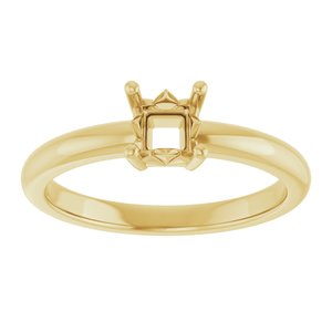 10K Yellow Gold 4x4 mm Square Ring Mounting – image 6
