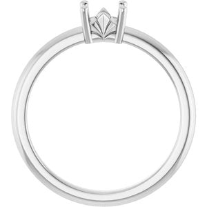 18K Palladium White Gold 4x4 mm Square Ring Mounting – image 4