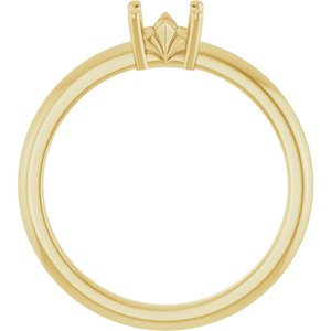 18K Yellow Gold 4x4 mm Square Ring Mounting – image 4