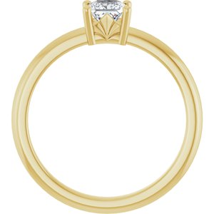 18K Yellow Gold 4x4 mm Square Ring Mounting – image 3