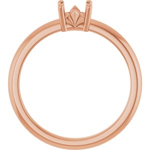 10K Rose Gold 4x4 mm Square Ring Mounting – image 4