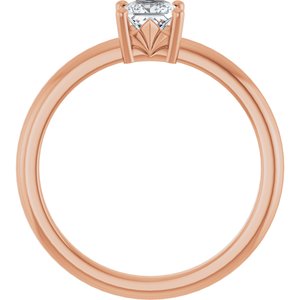 14K Rose Gold 4x4 mm Square Ring Mounting – image 3