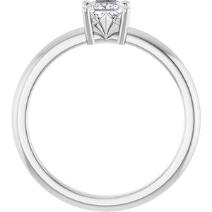 14K X1 White Gold 4x4 mm Square Ring Mounting – image 3