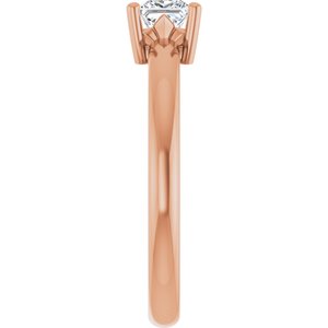 18K Rose Gold 4x4 mm Square Ring Mounting – image 7