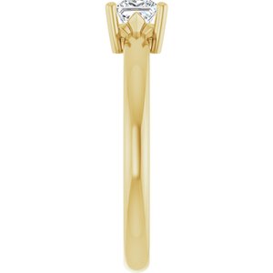 18K Yellow Gold 4x4 mm Square Ring Mounting – image 7