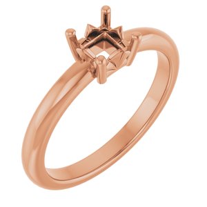 14K Rose Gold 4x4 mm Square Ring Mounting – image 2