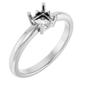 Sterling Silver 4x4 mm Square Ring Mounting – image 2