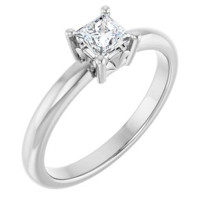 Platinum 4x4 mm Square Ring Mounting