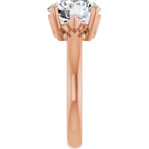 18K Rose Gold 9.4 mm Round Ring Mounting – image 7